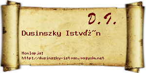 Dusinszky István névjegykártya
