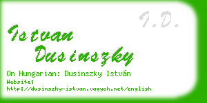 istvan dusinszky business card